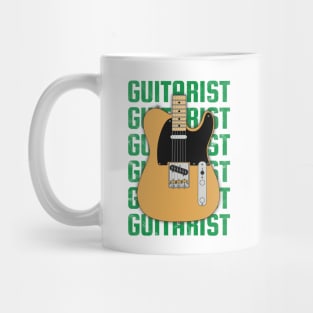 Guitarist Repeated Text T-Style Electric Guitar Body Mug